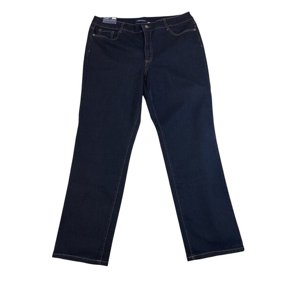 Bandolino Denim - Bandolino Women Jeans Caroline Slim Straight Leg Pants Size 18 Dark Wash